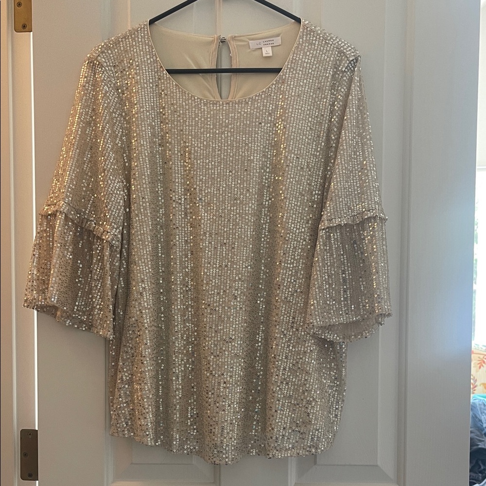 Champagne Sequin Blouse